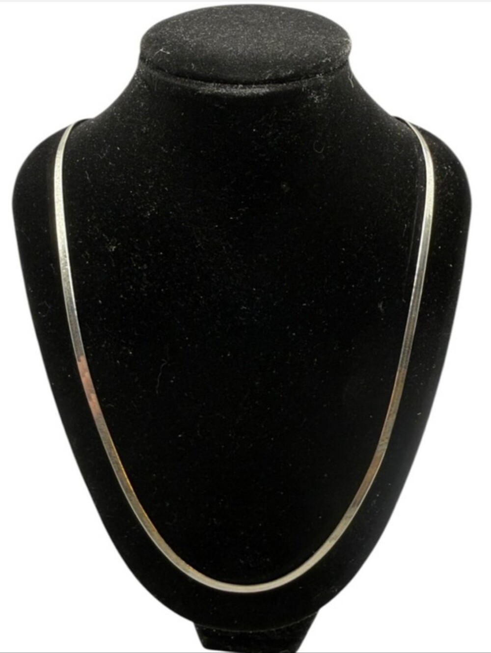 20” Sterling Silver Flat Herringbone Necklace. Made In Italy